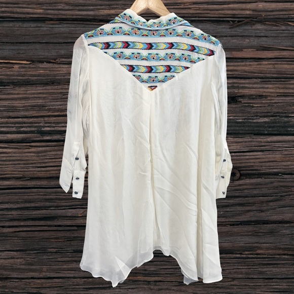 Vintage Collection White Embroidered Tunic Top - Picture 2 of 4